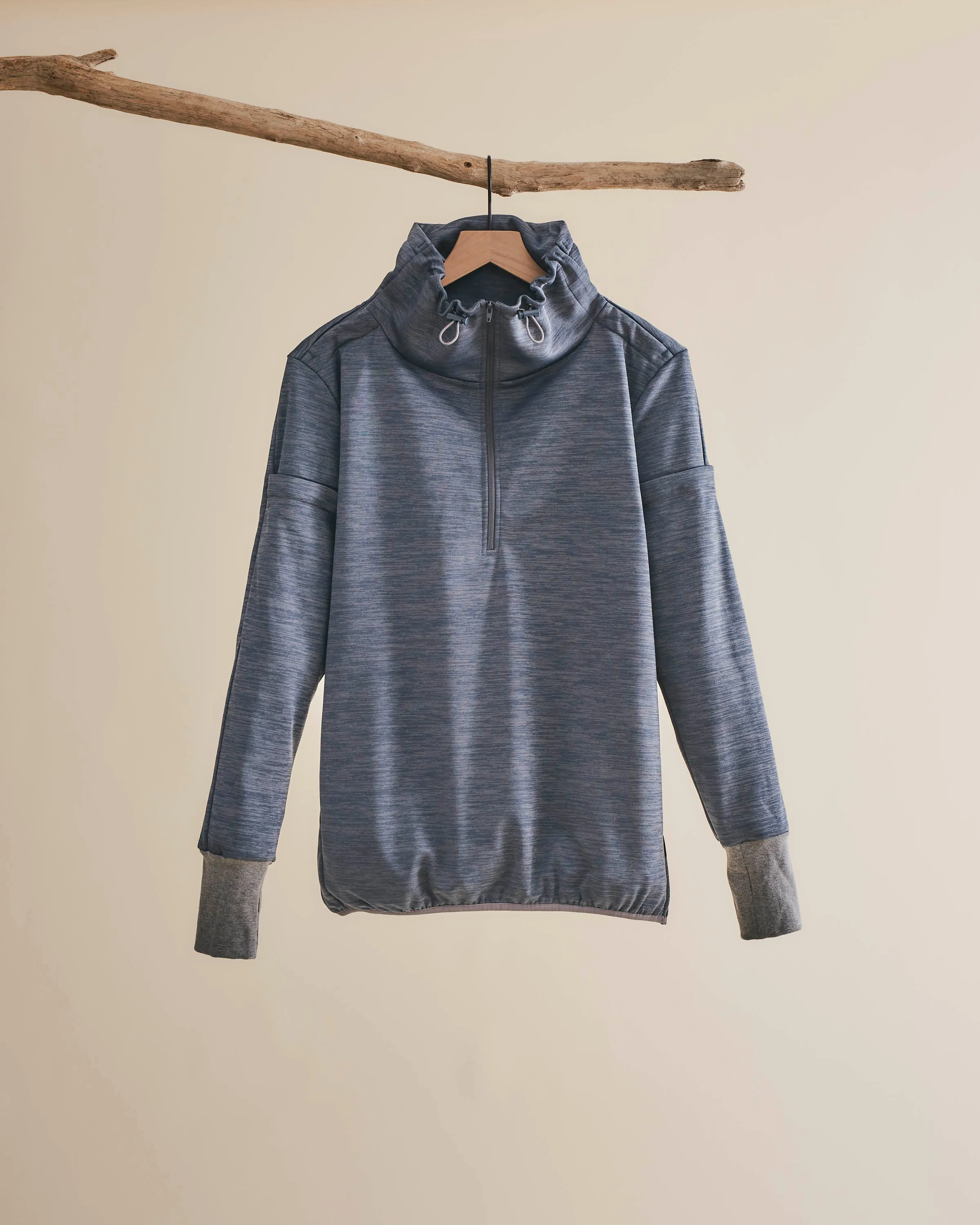 Women's Cowl Neck Pullover in Steel Blue