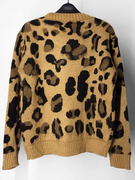 Women's Fierce Fab Jaguar Print Long Sleeve Pullover Sweater