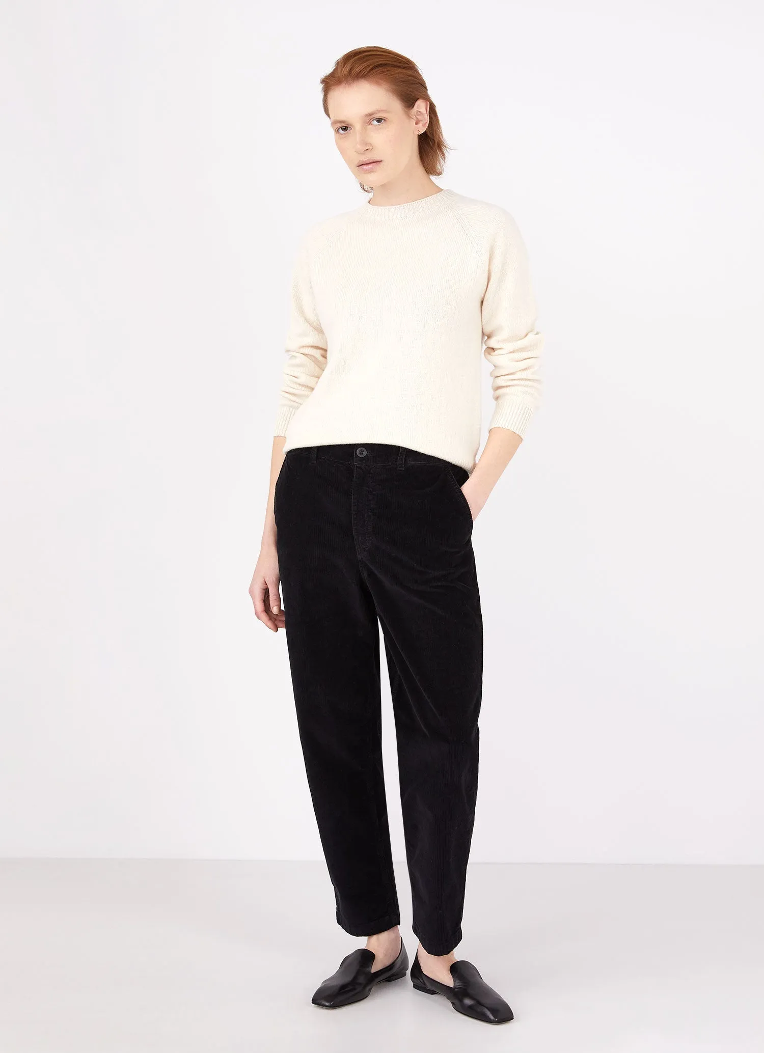 Women's Lambswool Crew Neck Jumper in Ecru