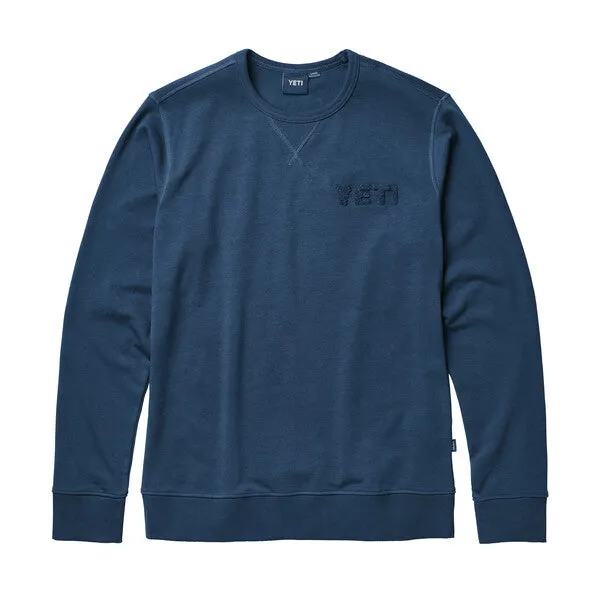 YETI French Terry Crew Neck Pullover - Navy