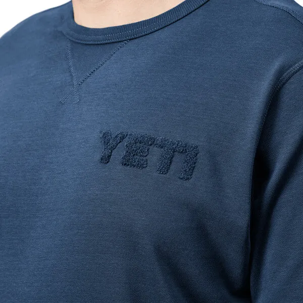 YETI French Terry Crew Neck Pullover - Navy